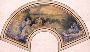 Ontwerp voor waaier, ca. 1893-98