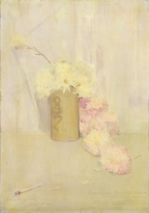 Rook en chrysantenbloemen door Charles Edward Conder