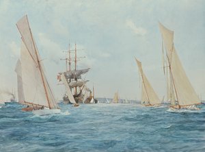 Een jachtrace door Charles Edward Dixon