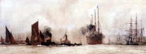 Op de Theems, Gravesend door Charles Edward Dixon