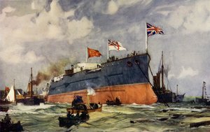 De Lancering van de London in Portsmouth