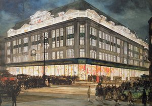 Het Nieuwe Gebouw, Bourne en Hollingsworth, Oxford Street door Charles Edward Dixon