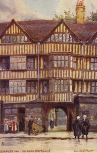 Staples Inn, Holborn Ingang, Londen door Charles Edwin Flower