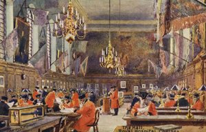 De hal, Royal Hospital Chelsea door Charles Edwin Flower