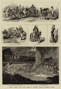 Een nachtelijke afdaling in de krater van Kilauea, Hawaï, Sandwich-eilanden