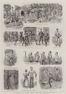 Een zondag thuis met de Household Cavalry door Charles Edwin Fripp