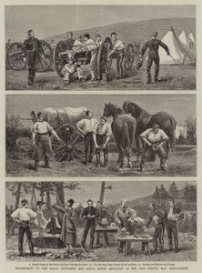 Kampement van de Koninklijke Artillerie en Koninklijke Ruiterartillerie in het New Forest, Hay, Breconshire door Charles Edwin Fripp