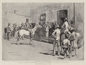 Op weg naar Bulawayo, verkoop van paarden bij veiling in Mafeking