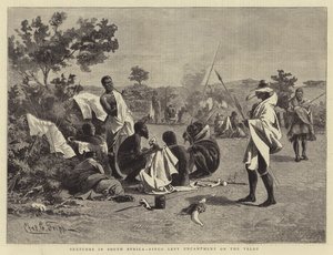 Schetsen in Zuid-Afrika, Fingo Levy Kamp op de Veldt door Charles Edwin Fripp