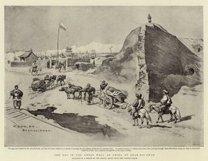 De kloof in de Grote Muur van China bij Shan-Hai-Kwan door Charles Edwin Fripp