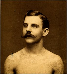 Frank Howard de getatoeëerde man, ca. 1900