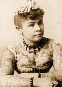 Portret van Annie Howard de getatoeëerde dame, c.1898