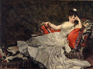 Portret van Mademoiselle de Lancey door Charles Emile Auguste Carolus Duran