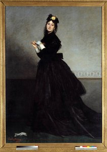 De dame in de handschoen Schilderij door Emile Auguste Carolus Duran (1837-1917) 1869 Zon. 2,28 x 1,64 m Parijs, Musee d