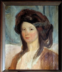 Portret van Juliette Drouet, actrice en minnares van Victor Hugo door Charles Emile Callande de Champmartin