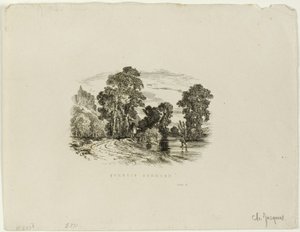 Een kasteel door Charles Emile Jacque