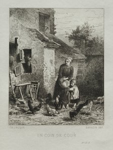 Een Hoek van de Tuin door Charles Emile Jacque