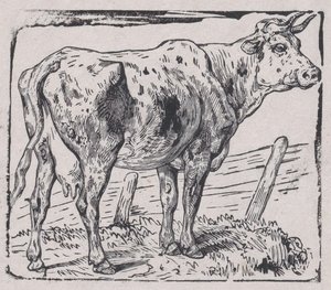 Een Koe door Charles Emile Jacque