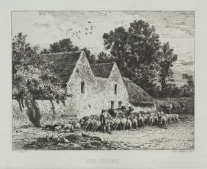 Een Boerderij door Charles Emile Jacque