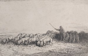 Een Kudde Varkens door Charles Emile Jacque