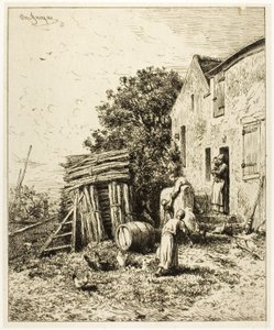 Een Rustieke Woning door Charles Emile Jacque