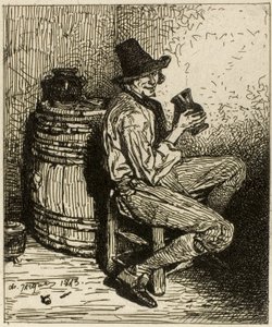 Drinker door Charles Emile Jacque