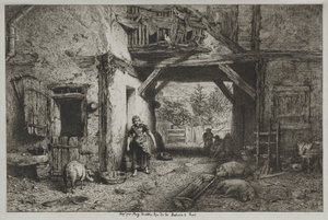 Boerderij Interieur door Charles Emile Jacque