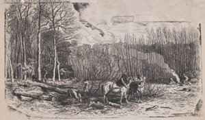 Februari uit Album van Rustieke Onderwerpen door Charles Emile Jacque