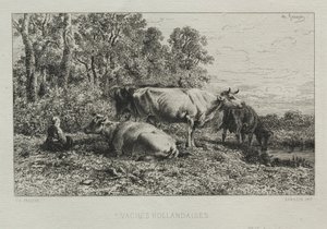 Hollandse Koeien door Charles Emile Jacque