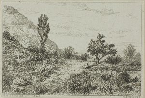 Landschap door Charles Emile Jacque