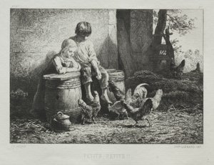 Klein, Klein door Charles Emile Jacque