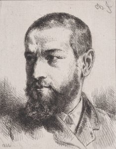 Portret van J.J. Guiffrey door Charles Emile Jacque