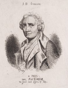 Portret van J.B. Greuze, 19e eeuw