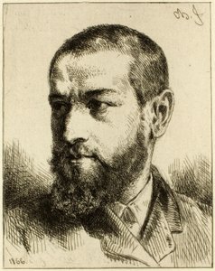 Portret van J.J. Guiffrey door Charles Emile Jacque