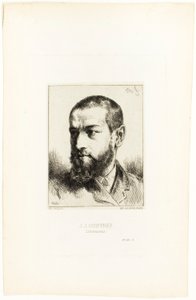 Portret van J.J. Guiffrey door Charles Emile Jacque