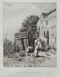 Landelijk Huis door Charles Emile Jacque