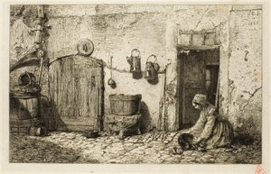 Keukenmeid door Charles Emile Jacque