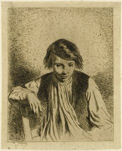 Zittende Jongen door Charles Emile Jacque