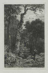 Het Schieten van de Houtsnip door Charles Emile Jacque