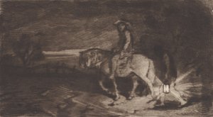 De Kavalier, 1848 door Charles Emile Jacque