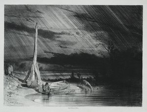 De Visser, Regenachtig Weer, 1847 door Charles Emile Jacque