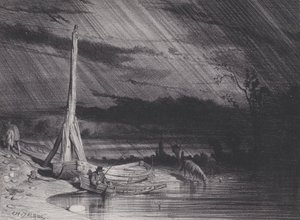 De visser, regenachtig weer, ca. 1853