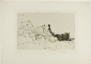 De grote rietgedekte cottage, Kercassier door Charles Emile Jacque