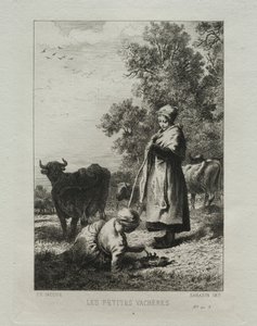 De kleine herders door Charles Emile Jacque