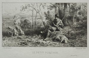De Kleine Varkenshoeder door Charles Emile Jacque