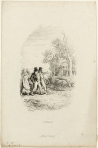 De Ossenkar, Illustratie uit Fabels van Lachambaudie door Charles Emile Jacque