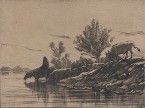 De Waterplaats door Charles Emile Jacque
