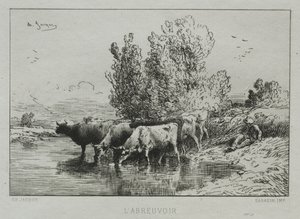 De Waterplaats door Charles Emile Jacque