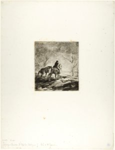 Reiziger te paard door Charles Emile Jacque