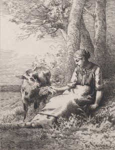 Een vriendschap, 1867 door Charles Emile Jacque